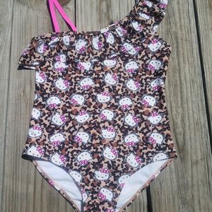 NWOT Hello Kitty Kid Swim Sz 7/8 Girl Camo Print